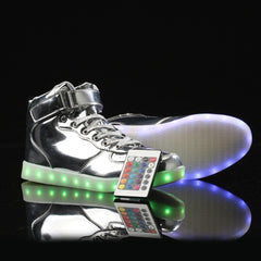 Led Sneakers Shiny Silver 7 Led Light Colors  | Dancing Led Light Shoes  | Kids Led Light Shoes  | Led Light Shoes For Men  | Led Light Shoes For Women