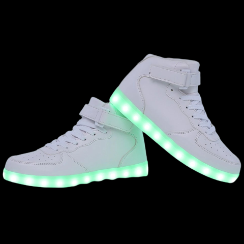 LED Sneakers White 7 LED light colors Dancing LED Light Shoes