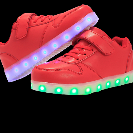 Glowing Night Led Shoes For Kids - Red  | Led Light Shoes | ledlegs.