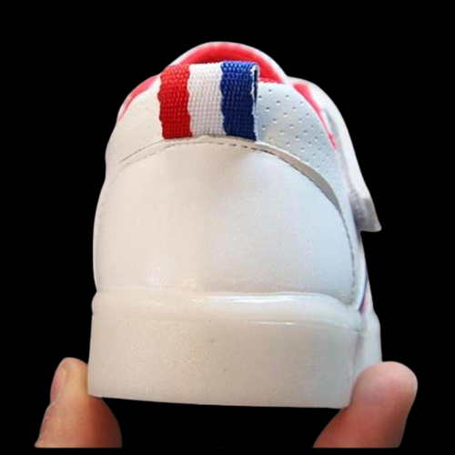 Boys red white and 2025 blue shoes