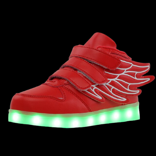 LED Shoes with Flying Straps for Kids Red Kids LED Light Shoes