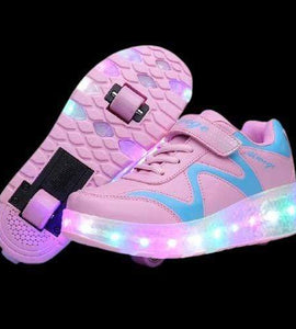 Led Shoes With Roller Wheels And Usb Charging Pink Shoes for Girls | Comfort Light Shoes