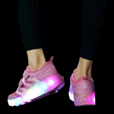 LED Roller Shoes Pink Kids LED Light Shoes Kids LED Light Roller