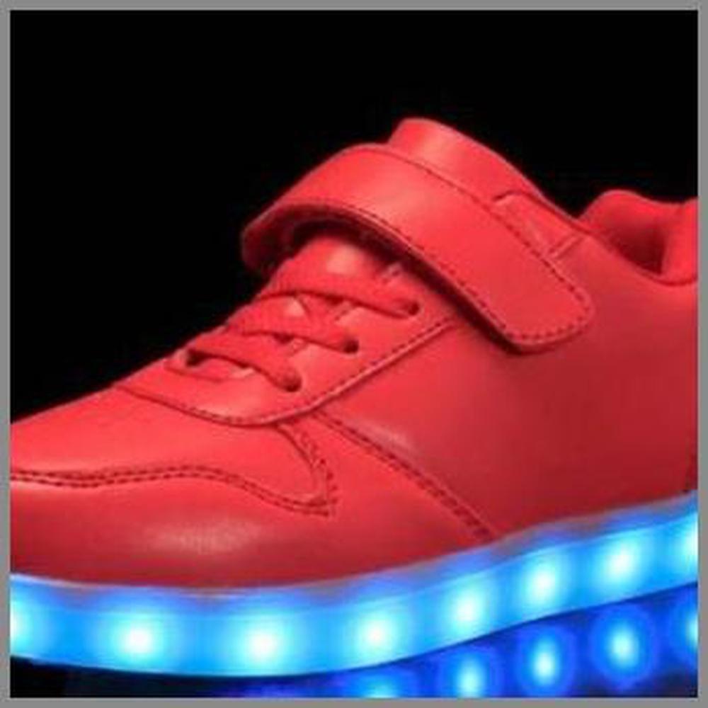 Glowing Night Led Shoes For Kids - Red  | Led Light Shoes | ledlegs.
