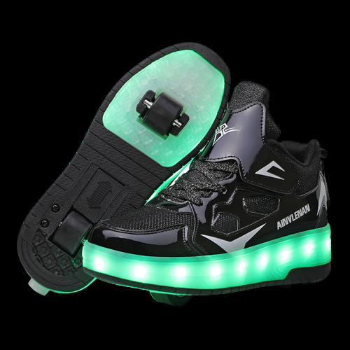 Children Two Wheels Luminous Glowing Sneakers Led Light Roller Skate
