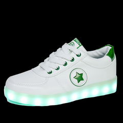 White Kids Led Usb Glowing Shoes For Children