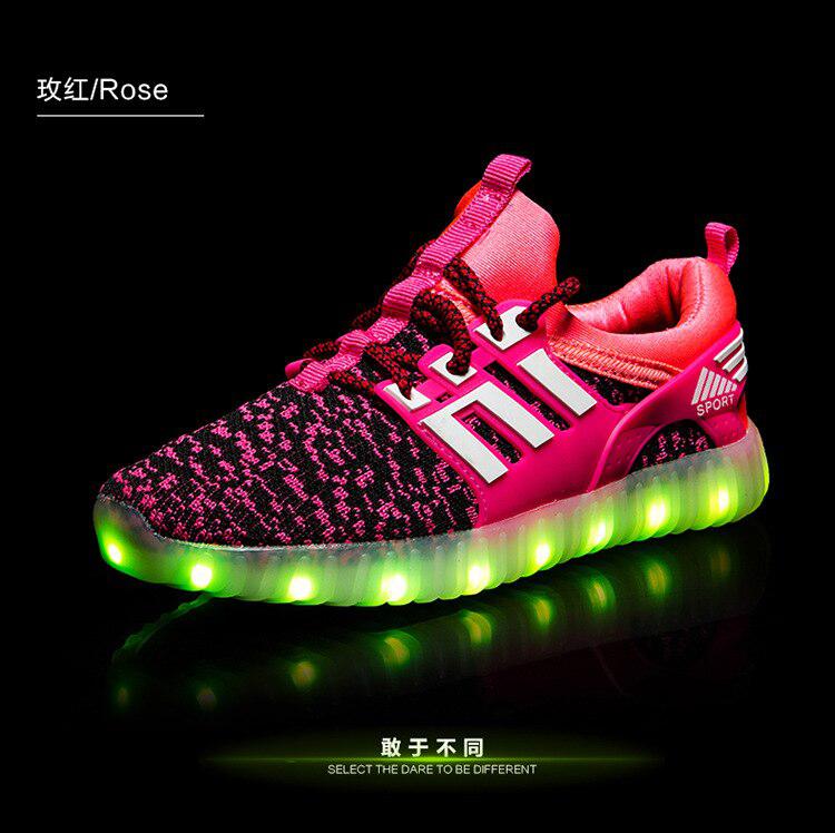 New USB Rechargeable Luminous Kids Sneakers For Boys Girls