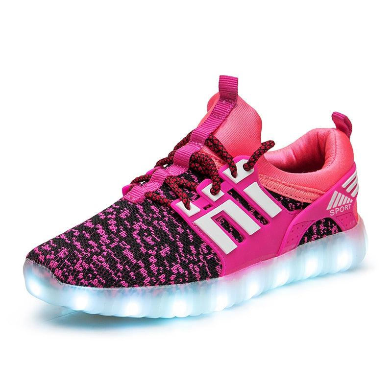 New USB Rechargeable Luminous Kids Sneakers For Boys Girls
