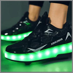 Roller Light Led Luminous Sneakers - Led Light Wheel Healy Roller Skate Shoes For Kids