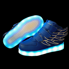 Led Shoes With Flying Straps For Kids - Blue | Kids Led Light Shoes  | Led Light Shoes For Girls & Boys