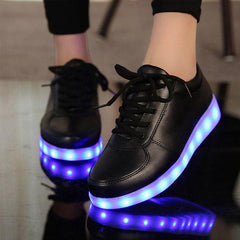 Led Shoes Pure Black  |  Kids Dancing Led Light Shoes  | Led Shoes For Men & Women