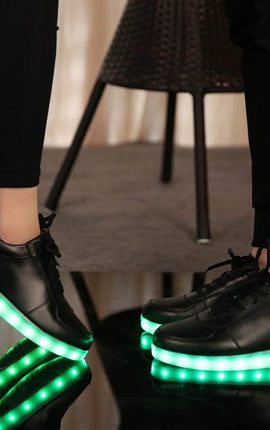 Led Shoes Pure Black  |  Kids Dancing Led Light Shoes  | Led Shoes For Men & Women