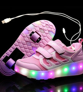 Led Roller Shoes Pink  | Kids Led Light Shoes  | Kids Led Light Roller Heel Wheel Shoes  | Led Light Shoes For Girls & Boys