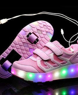 Led Roller Shoes Pink  | Kids Led Light Shoes  | Kids Led Light Roller Heel Wheel Shoes  | Led Light Shoes For Girls & Boys
