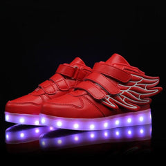 Led Shoes With Flying Straps For Kids - Red  | Kids Led Light Shoes  | Led Light Shoes For Girls & Boys