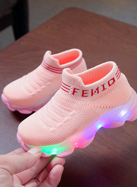 Flying Woven Kids Flat led Light Shoes | LED shoes For Small Kids