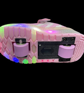 Led Roller Shoes For Kids 1 or 2 Wheel Options - Pink  | Led Light Roller Heel Wheel Shoes