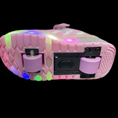 Led Roller Shoes For Kids 1 or 2 Wheel Options - Pink  | Led Light Roller Heel Wheel Shoes