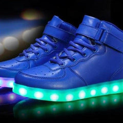 Led Sneakers Blue 7 Led Colors - Blue  | Kids Led Light Shoes  | Led Light Shoes For Men