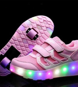 Led Roller Shoes Pink  | Kids Led Light Shoes  | Kids Led Light Roller Heel Wheel Shoes  | Led Light Shoes For Girls & Boys