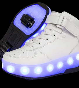 High Top Colorful Led Roller Shoes | Roller High Top Light Up Sneakers With Wheels