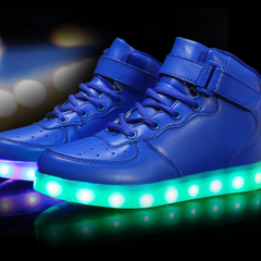 Led Shoes High Top With Remote Black | Light Up Shoes For Men And Women | Led Shoes For Adults