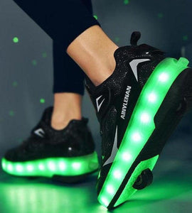 Roller Light Led Luminous Sneakers - Led Light Wheel Healy Roller Skate Shoes For Kids