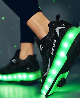 Roller Light Led Luminous Sneakers - Led Light Wheel Healy Roller Skate Shoes For Kids