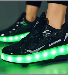 Roller Light Led Luminous Sneakers - Led Light Wheel Healy Roller Skate Shoes For Kids