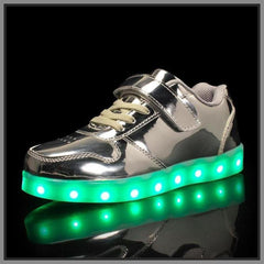 Glowing Night Led Shoes For Kids - Silver | Kids Led Light Shoes
