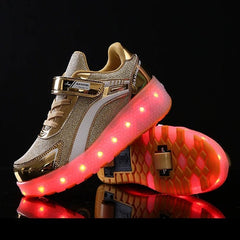 New Usb Charging Led Light Roller Skate Shoes For Children