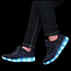 Hot Led Mesh Shoes Kids Black  | Kids Led Light Shoes  | Led Light Shoes For Girls & Boys