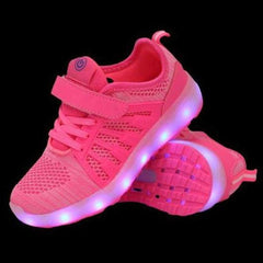 Hot Led Mesh Shoes Kids Pink  | Dancing Led Light Shoes  | Kids Led Light Shoes  | Led Light Shoes For Girls & Boys