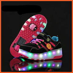 Led Light Up Shoes With Two Wheels For Children