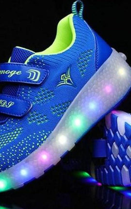 Led Roller Shoes Blue  | Kids Led Light Roller Heel Wheel Shoes  | Led Shoes For Girls & Boys