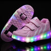 Led Roller Shoes For Kids 1 or 2 Wheel Options - Pink  | Led Light Roller Heel Wheel Shoes