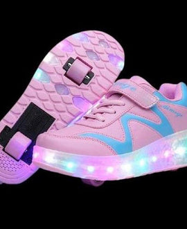 Led Roller Shoes Pink Wiggle  | Kids Led Light Shoes  | Kids Led Light Roller Shoes  | Led Light Shoes For Girls & Boys