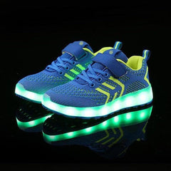 Single Wheel Led Shoes Casual Single Strap Blue  | Kids Led Light Shoes  | Led Light Shoes For Girls & Boys