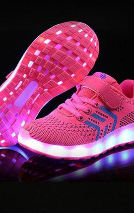 Led Shoes Casual Single Strap Pink | Kids Led Light Shoes  | Led Light Shoes For Girls & Boys