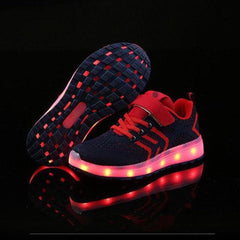 Led Shoes Casual Single Strap Red  | Kids Led Light Shoes  | Led Light Shoes For Girls & Boys