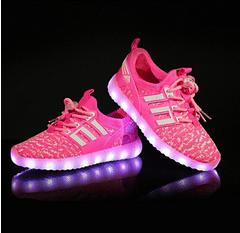 Mesh Design Light Led Shoes - Pink | Kids Led Light Shoes  | Led Light Shoes For Women